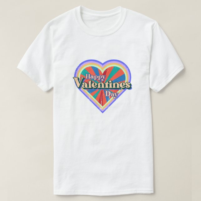T-shirt Heureuse Sainte-Valentin Love Retro (Design devant)