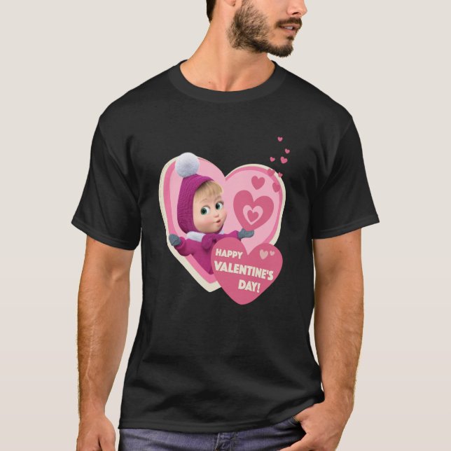 T-shirt Heureuse Sainte-Valentin Masha et l'ours 1 (Devant)