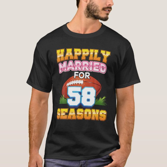 T-shirt Heureusement Marié Pour 58 Saisons De Football Ann (Devant)