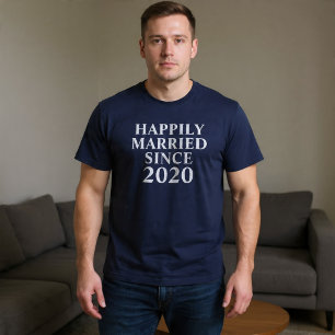 T-shirt Heureusement Mariés Depuis Custom Couples
