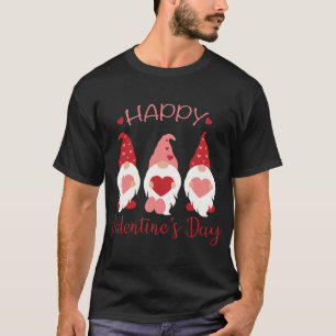 T-shirt Heureuses Saintes-Valentin Gnomes Red Plaid Hearts