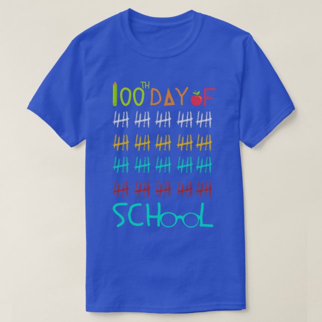 T-shirt heureux 100 e jour de l'école 17 (Design devant)