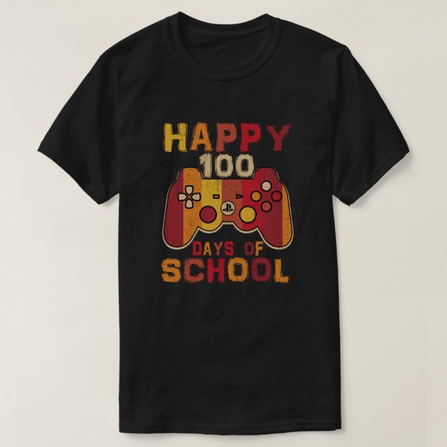 T-SHIRT HEUREUX 100 JOURS D'ÉCOLE (2) (Design devant)