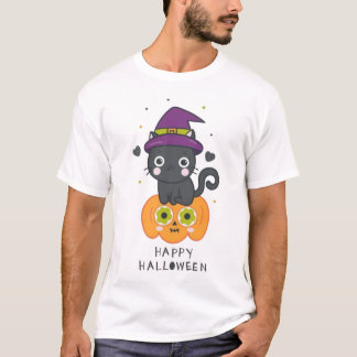 T-shirt heureux chats halloween 2025