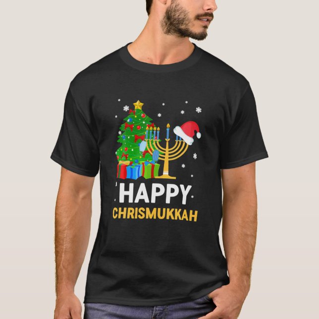 T-shirt Heureux Chrismukkah Drôle Hanoukka Et Noël (Devant)