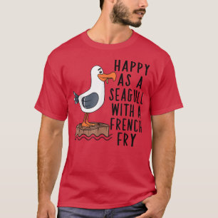 T-shirt Heureux Comme Un Mouette Avec Un Vêtement Français