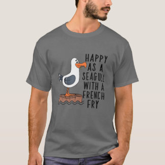 T-shirt Heureux Comme Un Mouette Avec Un Vêtement Français