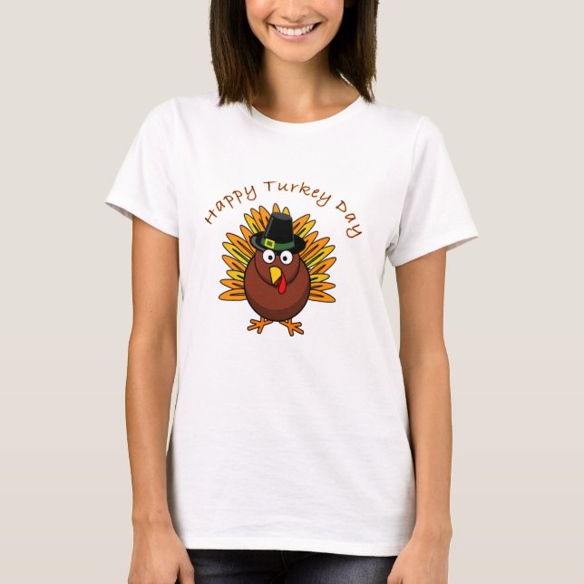 T-shirt heureux de thanksgiving de jour de la (Devant)