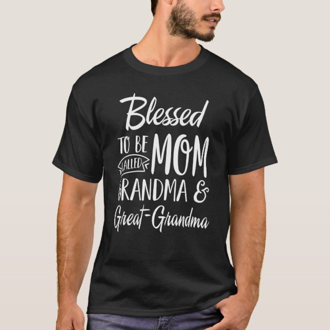 T-shirt Heureux D'Être Appelé Maman Grand-Mère Grand Grand (Devant)