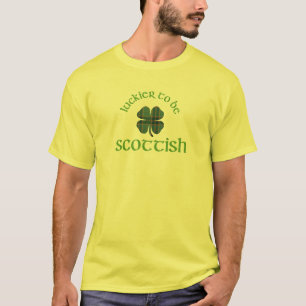 T-shirt Heureux d'être écossais shamrock St Patrick's Day