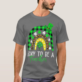 T-shirt Heureux D'Être Un Enseignant Empreinte de léopard