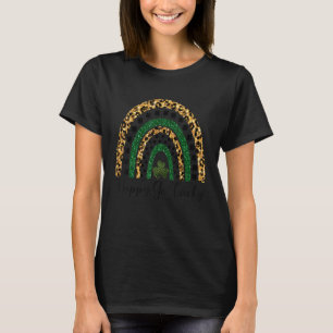 T-shirt Heureux Go Lucky St Patrick Jour Leopard Rainbow S