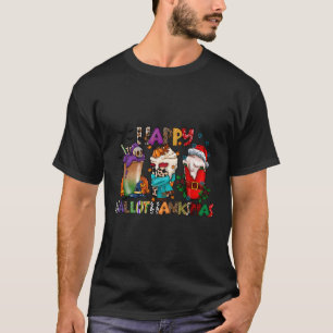 T-shirt Heureux Hallowthanksmas Cafés Pour