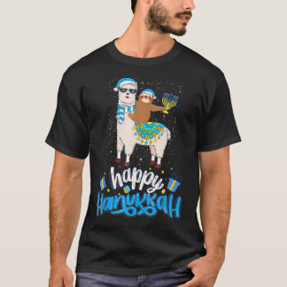 T-shirt Heureux Hanoukka Llamakah Llama Sloth Chanukah