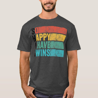 T-shirt Heureux J'Ai Des Jumeaux Drôle Parent Maman Papa D