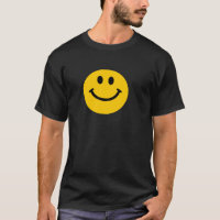 T-shirt heureux jaune de noir de visage
