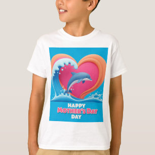 T-shirt Heureux maman Coeur de baleine