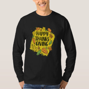 T-shirt Heureux Merci Donnant En Arrière - plan Jaune Than