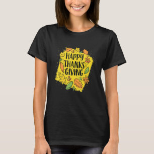 T-shirt Heureux Merci Donnant En Arrière - plan Jaune Than