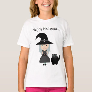 T-shirt heureux mignon de Halloween de sorcière,