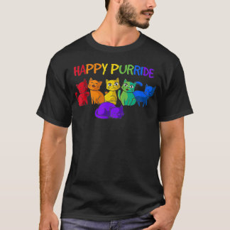 T-shirt Heureux Purride Cats LGBTQ Pride Cadeau