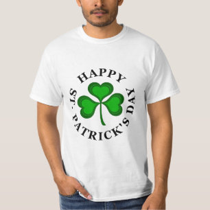 T-shirt HEUREUX ST. PATRICK'S DAY Texte avec Shamrock vert