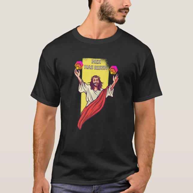 T-shirt Hex Crypto a augmenté Cryptomonnaie Jésus (Devant)