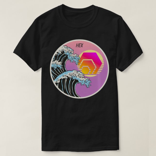 T-shirt HEX Japanese Art Wave Crypto Cryptocurrency Logo  (Design devant)