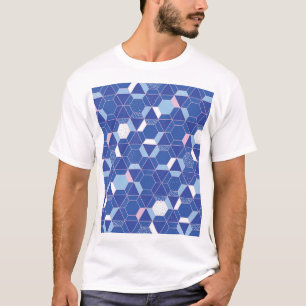 T-shirt Hexagons, triangles : motif abstrait géométrique.