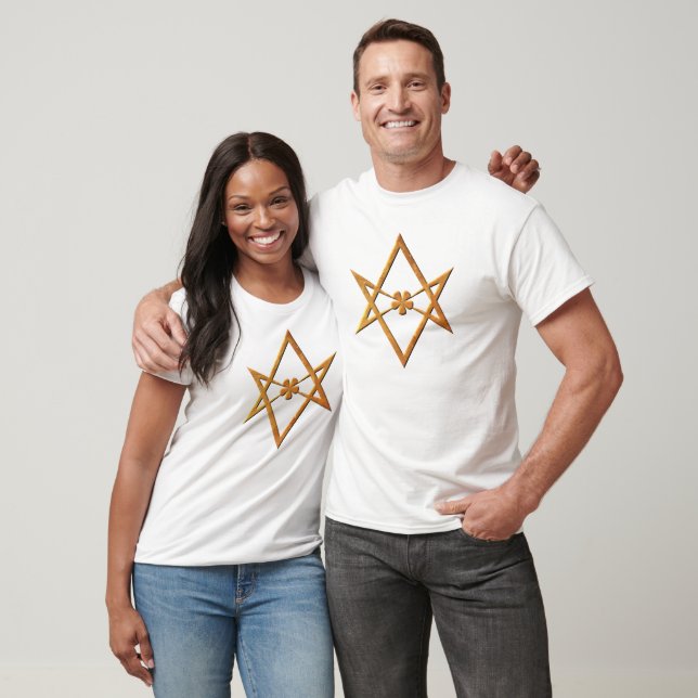 T-shirt Hexagram Unicursal d'or - symbole théélique (Unisexe)