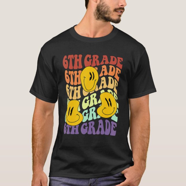 T-shirt hey 6th sixth grade teacher Back To School Retro s (Devant)