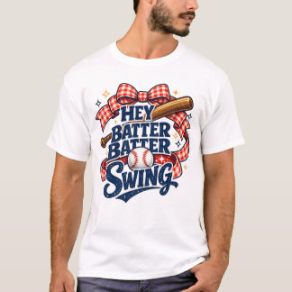 T-shirt Hey Batter Batter Swing Baseball Mom Aesthetic