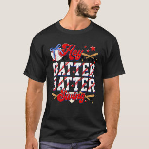 T-shirt Hey Batter Swing Baseball Coquette Bow Maman Soeur