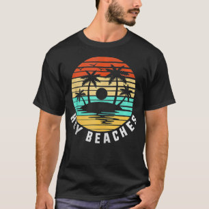 T-shirt Hey Beaches Hola Retro Sunset Funny Beach Vacances