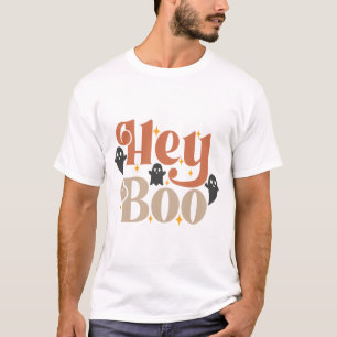 T-shirt Hey Boo Boho Halloween Hey Boo Fantôme