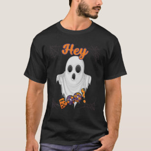 T-shirt Hey Boo Couples mignons Aimer Ghost Pun Femmes Boo