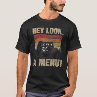 T-shirt Hey Look A Menu Retro Bear Camping