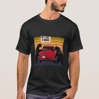 T-shirt Hey Regardez Un Menu Camping Camper Retro Vintage 