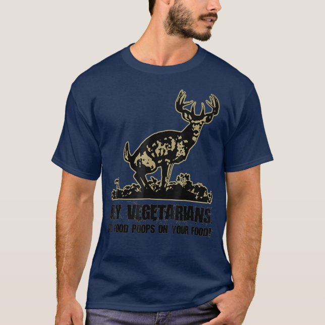 T-shirt Hey Vegetariens Mes Poches De Nourriture Sur Votre (Devant)