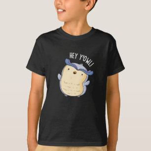 T-shirt Hey Y'Owl Funny Owl Pun Pun Dark BG