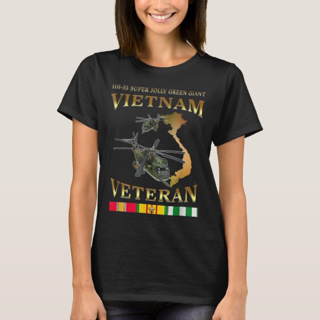 T-shirt Hh-53 Super Jolly Green Giant Helicopter Vietnam V (Devant)