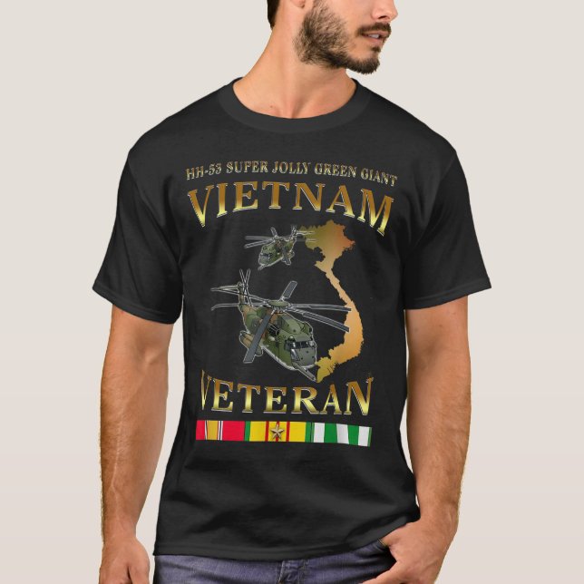 T-shirt Hh-53 Super Jolly Green Giant Helicopter Vietnam V (Devant)
