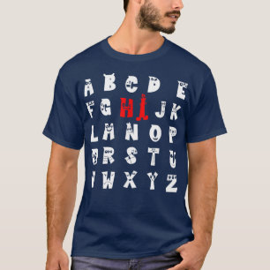 T-shirt HI Alphabet Funny mignon monstres ABC Commence à a