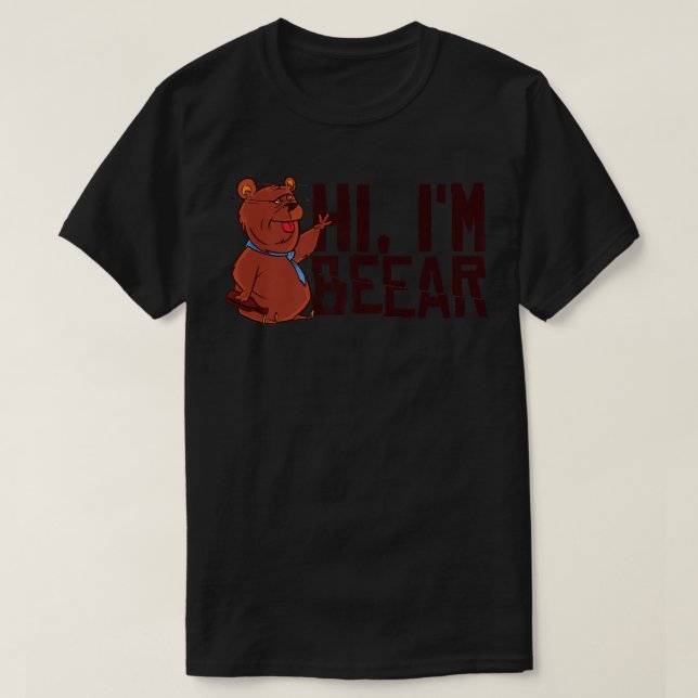 T-shirt Hi, I'm Beear Drunk Bear Funny Animal Premium  (Design devant)
