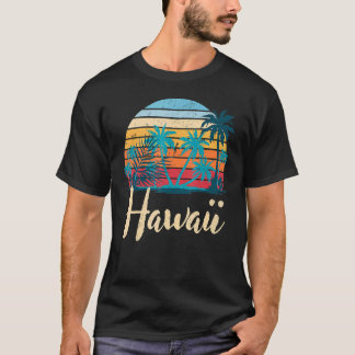 T-shirt HI Palmiers hawaïens été Aloha Retro Hawaii
