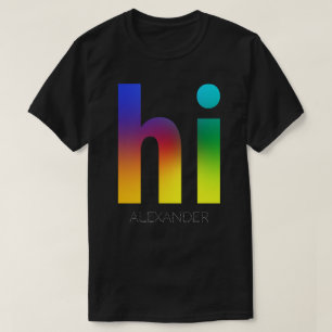 T-shirt Hi Rainbow Gay LGBT Queer Nom personnalisé tendanc