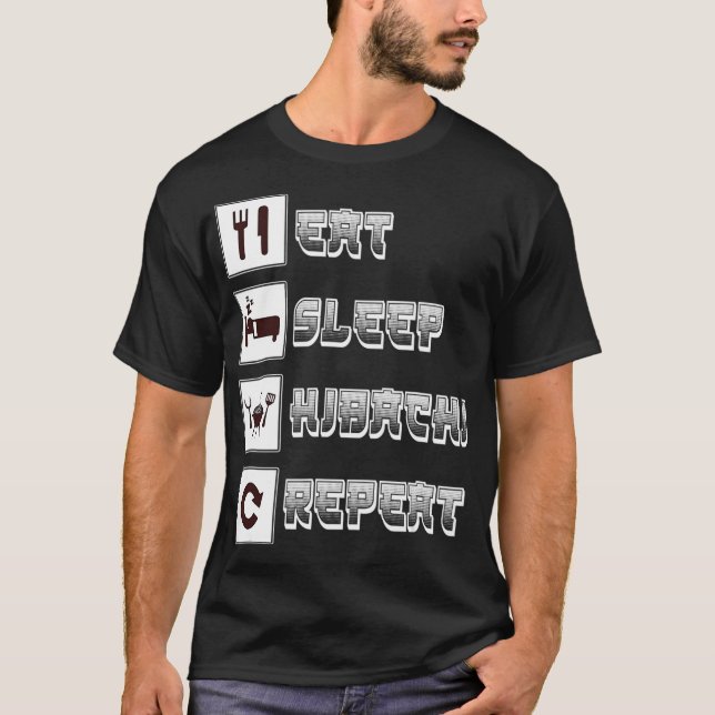 T-shirt Hibachi  Eat Sleep Hibachi Grill Repeat  Food (Devant)