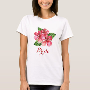 T-shirt Hibiscus botanique tropical de mariée