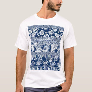 T-shirt Hibiscus, feuille : papier peint décoratif hawaïen