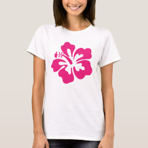 T-shirt Hibiscus rose chaud
